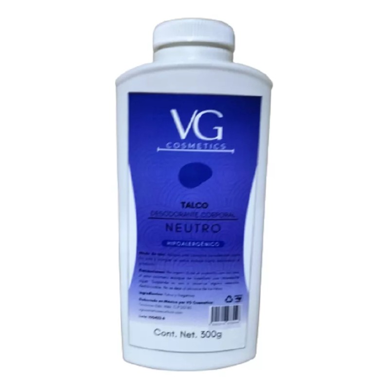 VG cosmetics Talco Corporal Neutro Alta Calidad 2 Pz.