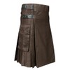 Scottish Brown Utility Kilt for Men (Belly Button Size 36)