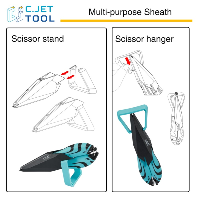 C.JET TOOL Precision Braided Fiber Optic Scissors, Wire Kevlar Cutter,