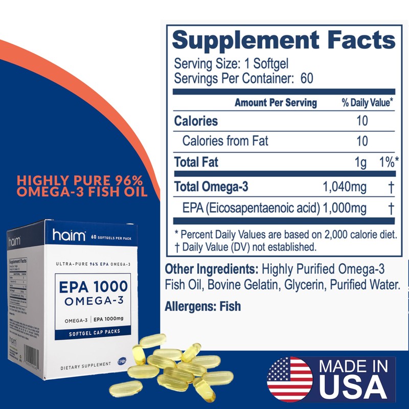 HAIM EPA1000 MINI – Pure EPA Fish Oil Supplement –