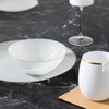 Stunning White Transparent Hammered Bowls with Gold Rim - 12