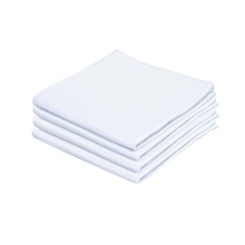 Dish Cloths Cotton| Dish Towels Absorbent and Lint Free Flour Sack| Dishcloths for Kitchen Washing Dishes| Fast Drying Dish Rags| 4 Pack 13 Inchx13 Inch White
