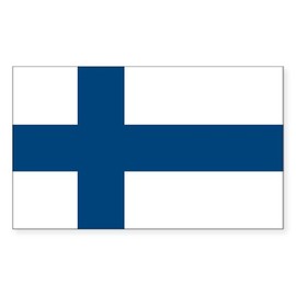 CafePress Finnish Flag Sticker Rectangle Bumper Sticker Car Decal