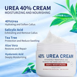 Urea Cream 40 Percent for Feet, Hands & Heels, 150 g Foot Cream for Calluses and Cracked Skin, Intensive Urea Cream for Dry, Rough, Brittle Skin