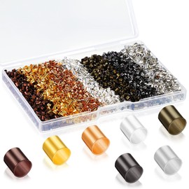 3500 Pieces Tube Crimp Beads 7 Colors Jewelry Crimp Beads Cord End Tube Caps for Earrings Bracelets Necklace Pendants DIY Crafts Jewelry Making Accessories (3.0 mm)
