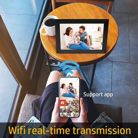 AILRINNI Digital Photo Frame WiFi - 10.1 inch Digital Picture Frame: 1280x800 HD IPS Touch Screen Electronic Digital Frame, 32GB RAM, Auto-Rotate, Wall Mountable, Photos can be uploaded Using The app