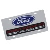 Ford Dual Logo Power Storke V8 License Plate (Red On