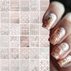 30 Sheets Lace Nail Stickers Rose Gold Nail Stickers Flower