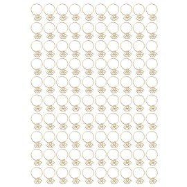 100Pcs Cute Paper Clips Ring Style Anti Slip Sturdy Electroplated Metal Fancy Paperclips for Family Office School Gold