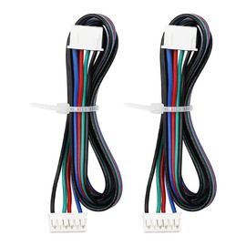 Tiardey 2 x 500 mm Stepper Motor Cable 4-Pin to 6-Pin XH2.54 3D Printer DuPont for 42 Stepper Motor (Black + White)
