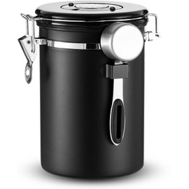 PIQIUQIU 1.8 L Coffee Container, Airtight Coffee Canister, Airtight Stainless Steel Coffee Jar with Date Display, for Coffee Beans, Sugar Flour, Powder, Tea, Sugar