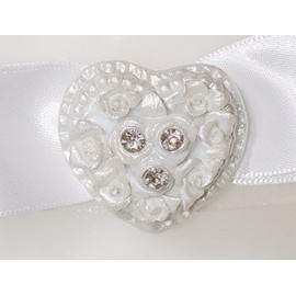 Rhinestone Pearlized Heart Rose Bouquet Wedding Unity Candle Set