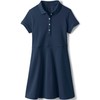 Lands' End Uniform Girls Short Sleeve Interlock Dress Classic Navy