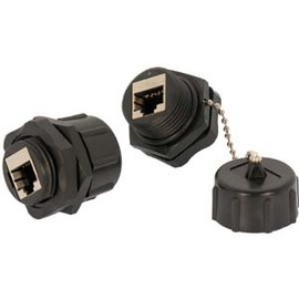 ACCL Cat.6 RJ45 Shielded Industrial Panelmount Bulkhead Coupler with Dust Cap, 1 Pack