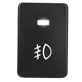 Dilwe Interruptor de bot¨®n LED, ABS luces auxiliares, s¨ªmbolo de luz LED, interruptor de empuje con kit de cable de conector (luz antiniebla) para, FOG LIGHT