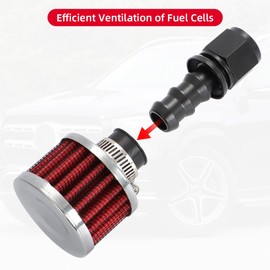 AUTOVIC Female Fitting Kit with Filter for Fuel Cell Breather/Vent (6 AN)