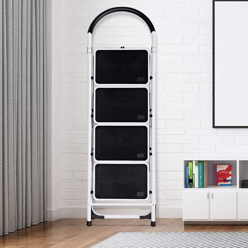 Nightcore 4 Step Ladder Folding Step Stool Platform, Multiuse Stepladder
