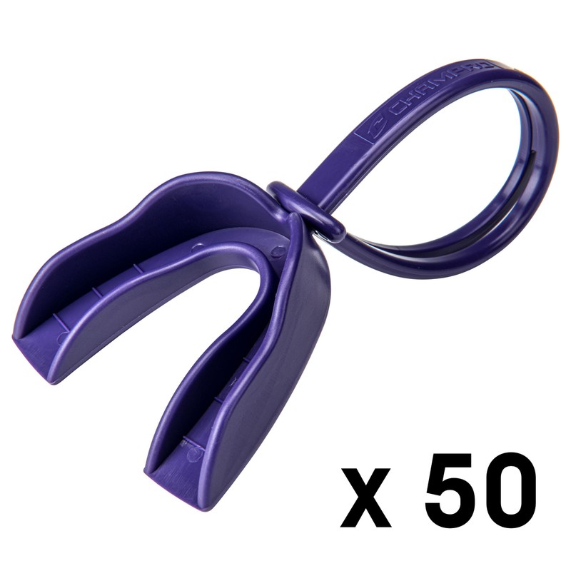 CHAMPRO Mouthguard with Strap, Adult, Purple