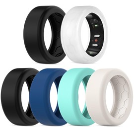 Snyeest 6PC Cover Compatible with RingConn Gen 2/Gen 2 Air/Gen 1 Protector,Anti-Slip Design,Silicone Case Finger Wrapper Woking Out Women Men-Multicolors-M for 11/12/13/14