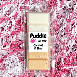 Puddle of Wax - Coconut & Shea Soy Wax Melt Snap Bar - 50g - Calm & Relaxing Scent - Vegan Friendly - Made in the UK