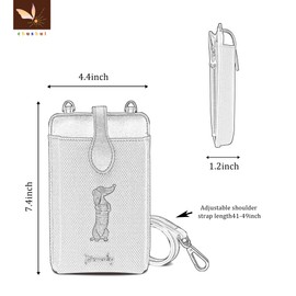 chushui Dog Cell Phone Purse,Small Crossbody Bag for Women,Embroidered Cute Leather Handbag with Card Slots for Travel Work Daily