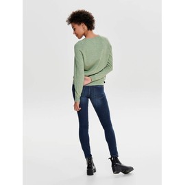 ONLY Women's Onllesly Kings L/S Pullover Knt Noos Sweater, Multicolour (Basilw Melange), XL UK