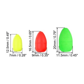 PATIKIL Fishing Foam Floats 3 Sizes, 60Pcs Oval Snell Floats Fly Fishing Strike Indicator for Pompano Rig Trout Catfish Walleye, 3 Colors