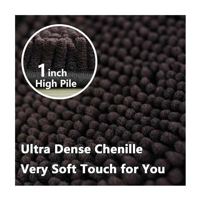AINAHYVA Bathroom Rugs Chenille Bath Rug,Super Absorbent Chenille Bathroom mat
