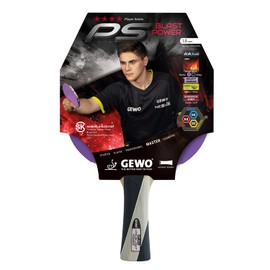 GEWO PS Blast Power Table Tennis Bat, ITTF Approved Professional Table Tennis Bat, All-Round Bat with Controlled Thunderball 2 Coating and High Rotation Properties, Concave, 1.8 mm Sponge