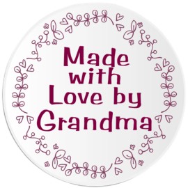 Kiwi Gifts Made With Love by Grandma - Circle Sticker Decal 3 Inch - Gift Present