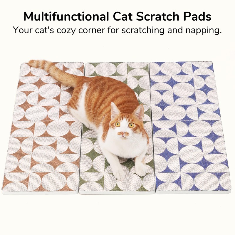 FUKUMARU 3PCS Cat Scratcher, 23.6 Inch Extra Long Cardboard Cat