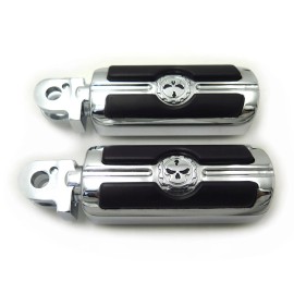 HONGK Gear Skull Footpeg For 2003-2014 Triumph Speedmaster (Front & Rear) Chrome