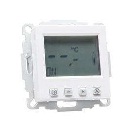 Halmburger ERD55rg Digital Room Thermostat with Large Display Including Berker S.1 Single Frame 10118989 in Polar White Gloss for Underfloor Heating Actuators 230 V Closed Currentless (NC)
