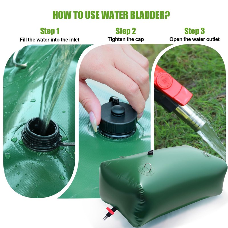 400 L/105.7 Gallon Water Storage Bladder, Foldable Portable Water Bladder