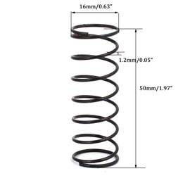 TA-VIGOR 10Pcs Extended Compressed Spring, 1.2mm Wire Dia, 16mm OD, 50mm Length Durable Stainless Steel Small Dual Hook Tension Spring for Furniture Screen Doors Repair Projects