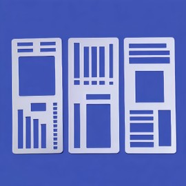 Chasefun Handmade Flexible Record Template C 3 Pack Journaling Planner Stencil Set for Dot Grid, Drawing, Checklists & Daily Planning C Reusable Templates for Journaling, DIY Crafts (C)