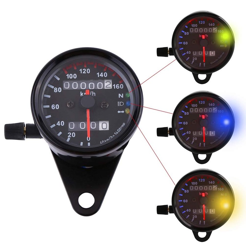 Motorcycle Odometer Speedometer Display Signal Dual Digital Display KM/H Universal