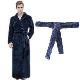 LANOBA Bathrobe Belt Replacement Flannel Tie Robe Waist Belt Waistband Pajamas Waist Band for Women Men, 69 in x 2 in (Thick Navy Blue)