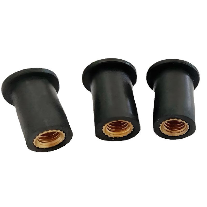 25 Pcs M5 Rubber Well Nuts, Black Rubber Well Nuts