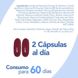 Men Multivitamínico + Omega 3 120 Softgels de 1,300 mg Natgel