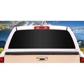 SignMission Carbon Fiber Rear Window Graphic Truck View Thru Vinyl Decal Back