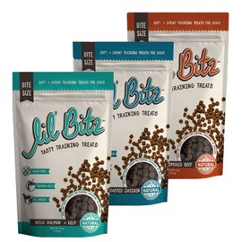 Lil' Bitz Assorted Pack Training Treats, Soft, Tasty, Grain-Free, Perfect for Training and Spoiling, Irresistible Aroma, Low Calories, Natural, 3-Pack