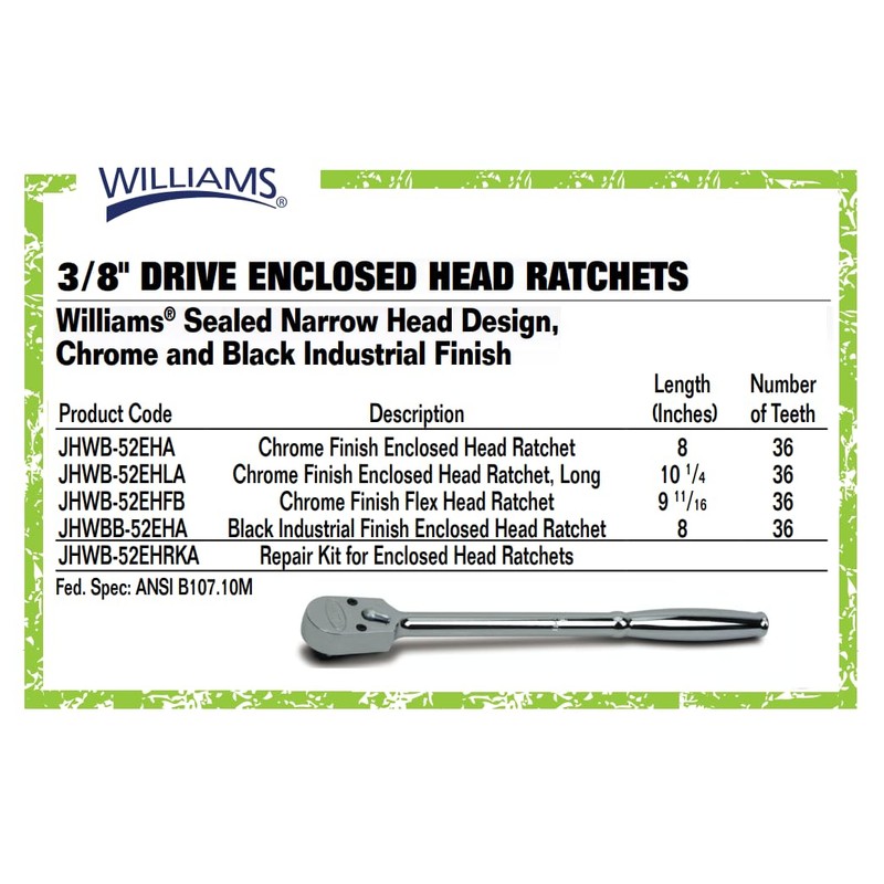Williams B-52ARK Ratcheting Repair Kit