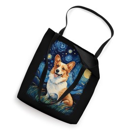Corgi Dog Starry Night Painting Tote Bag