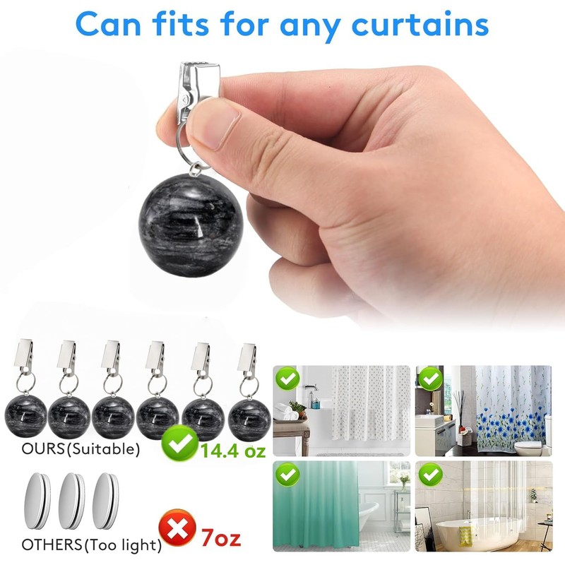 stablerice 6 Pcs Heavy Tablecloth Weights,Marble Curtain Weights with Heavy