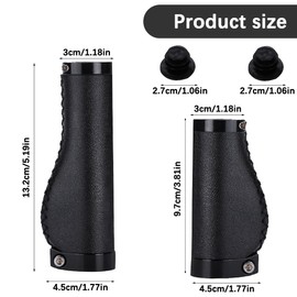 Greyoe Ergonomic Bicycle Grips - Handlebar Grips Bicycle Grips, Shock Absorbing and Non-Slip Aluminium Double Lock for 22 mm MTB Mountain Bike, Electric Bicycle, BMX, Folding Bike etc. (Black)