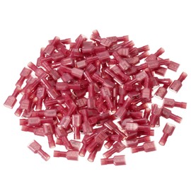 sourcing map 150PCS Female Spade Connector, 22-18 AWG Nylon Quick Disconnect Wire Connector Crimp Terminal Insulated for Automotive Boat, Red