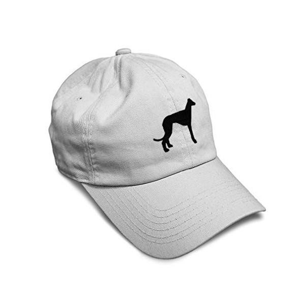Soft Baseball Cap Italian Greyhound Silhouette Embroidery Pets Dogs Twill Cotton Dad Hats for Men & Women Buckle Closure White Design Only