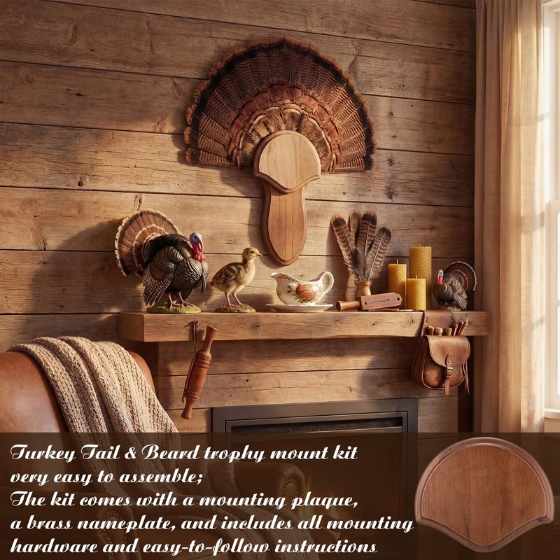 Turkey Fan Mounting Kit with Beard Plate for Hanging Turkey