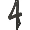 HIllman 841624 4-Inch Nail-On Black Die Cast Aluminum, House Number